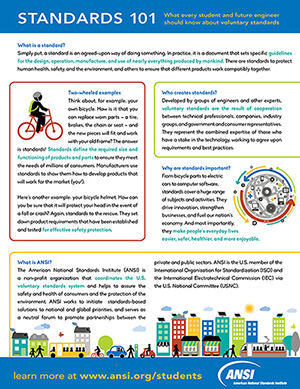 Thumbnail view of a flyer on Standards 101