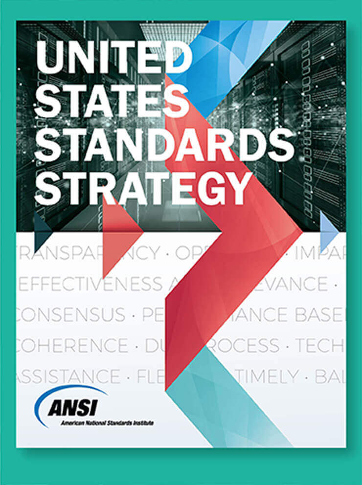 Cover of the United States Standards Strateg, published by ANSi in 2020. 