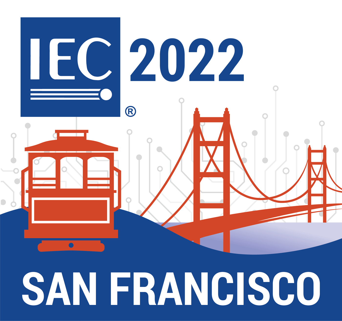 Graphic logo for the IEC 2022 General Meeting in San Francisco