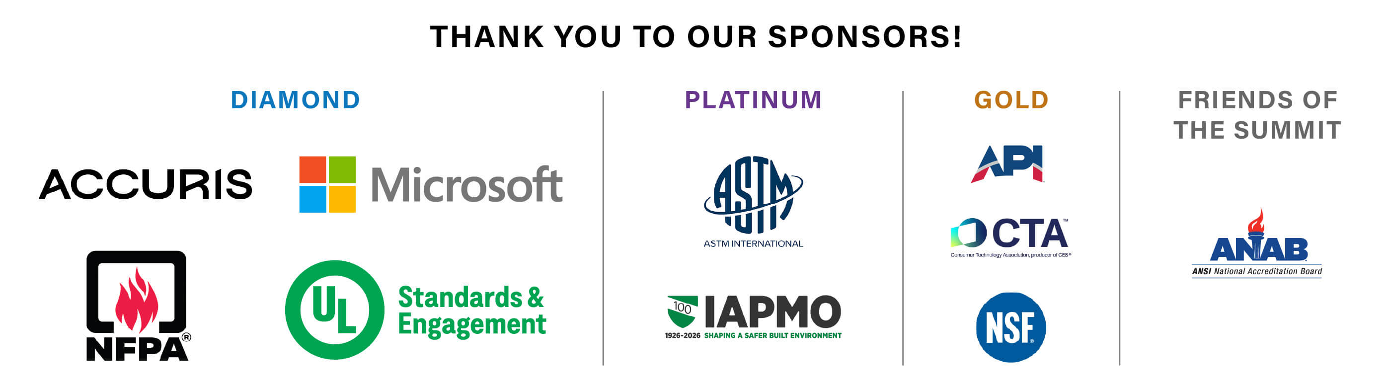 ANSI Summit 2026 Sponsors as of July 14
